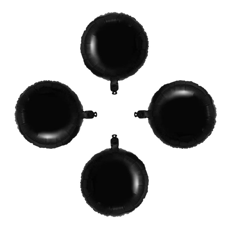 Adeer Black Foil Balloon Round Shaped Mylar Helium Balloons Graduation Party Balloons Black and White Themed Party Decorations, 18 Inches, Pack of 20 - Image 3